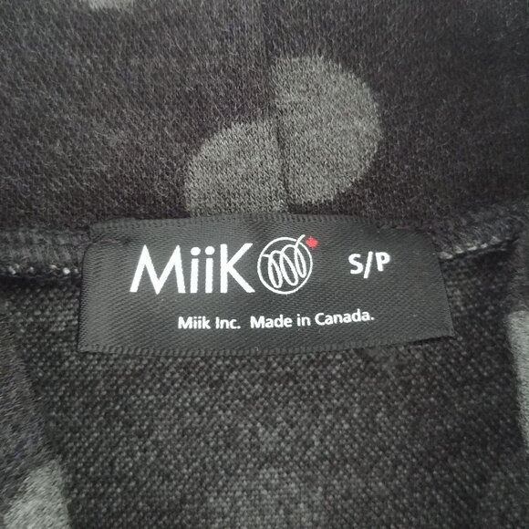 Miik made in Canada soft modal dress stretch mockneck black grey spots Small - Picture 8 of 11